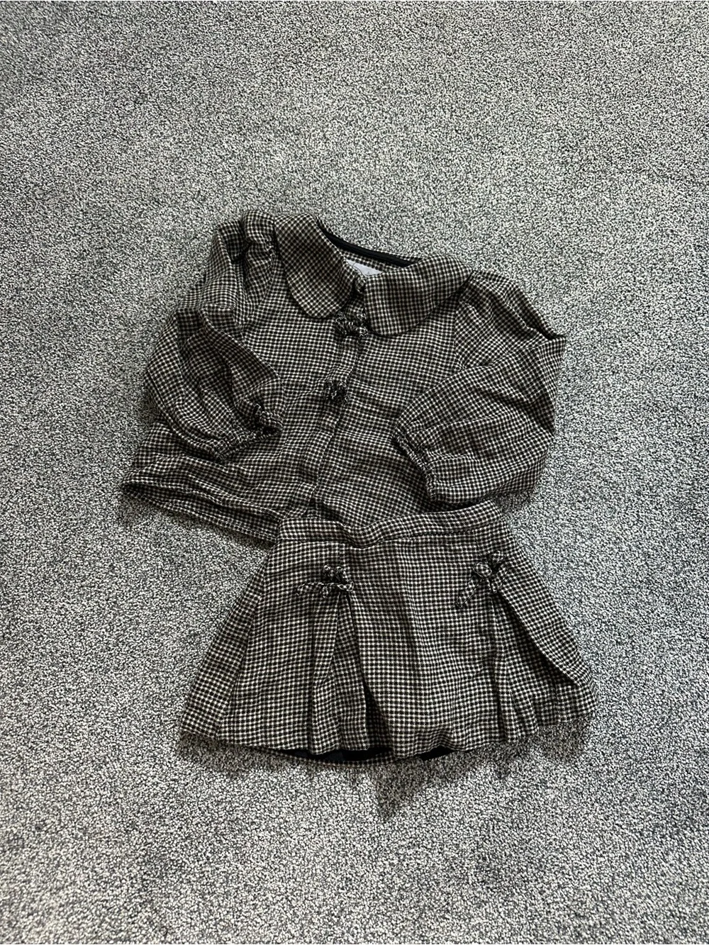 Zara Gingham Two-Piece Set - Button Up Top & Pleated Skort